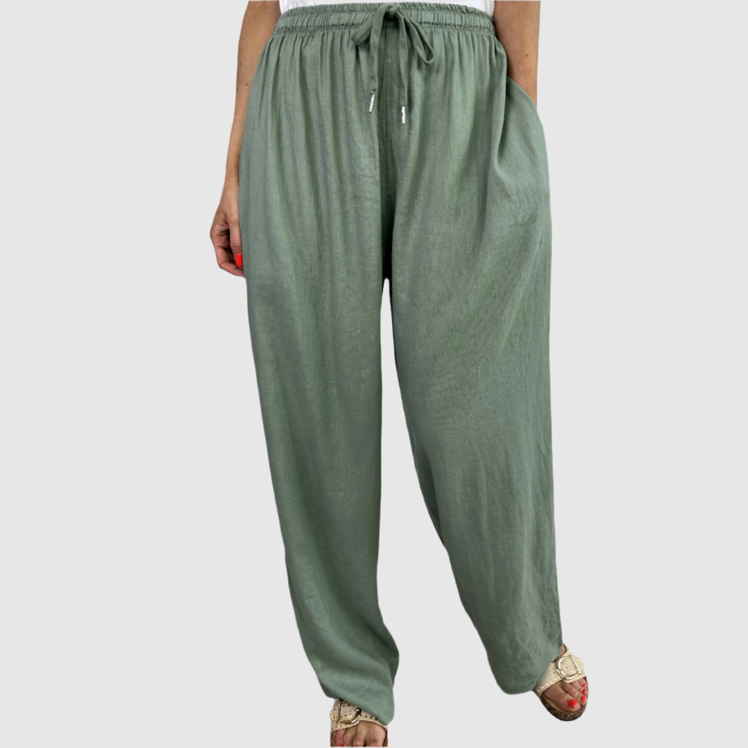Claret | Pantalon léger à texture lisse avec cordon