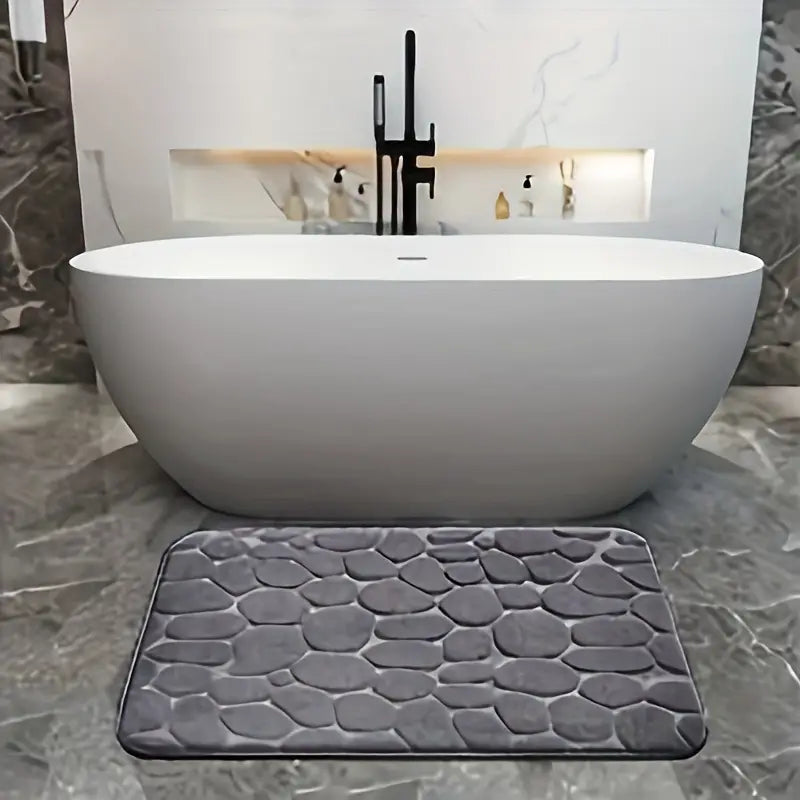 Cobble | Tapis de bain de luxe antidérapant en mousse à mémoire de forme