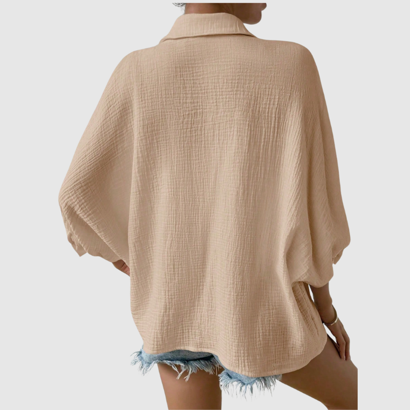 Luna | Chemise décontractée texturée unie - été élégant