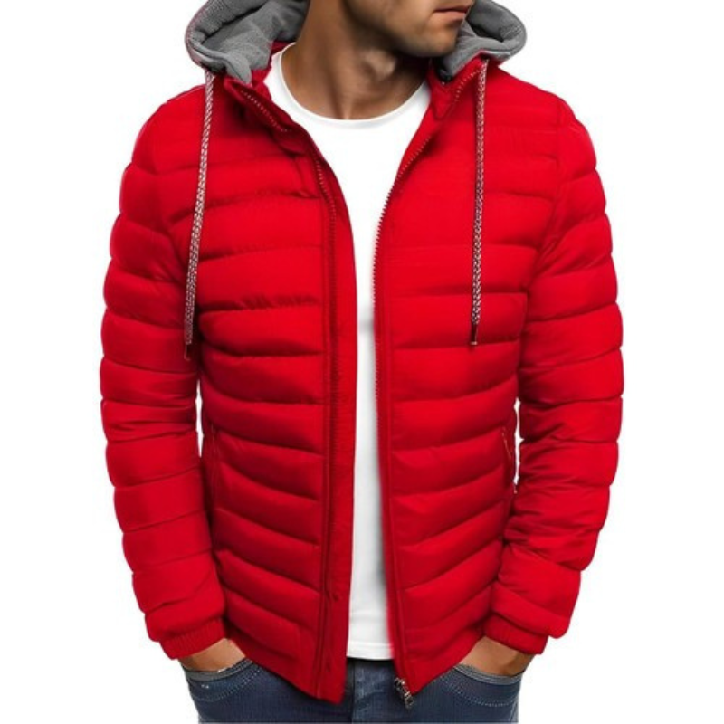 Veste Unie Matelassée à Capuche pour Homme