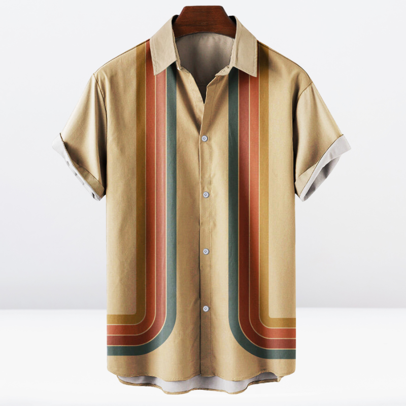 Primo | Chemise Rétro Hawaïenne Homme – Manches Courtes Boutonnées