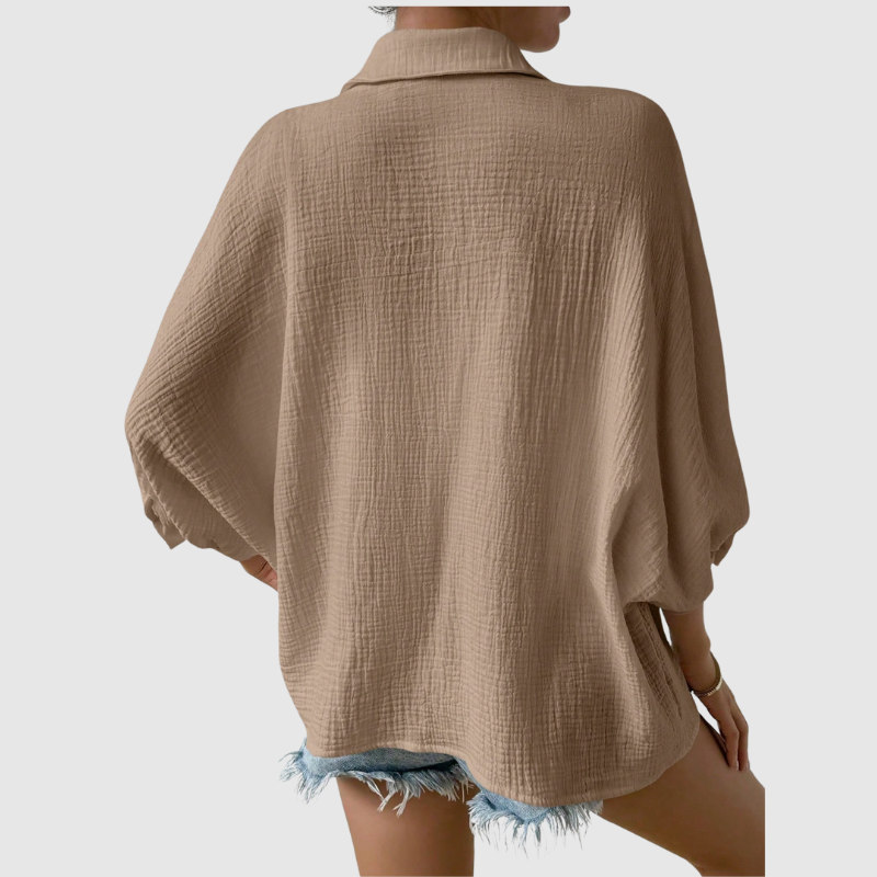 Luna | Chemise décontractée texturée unie - été élégant