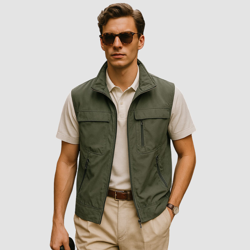 Ben | Gilet homme léger à fermeture zippée été