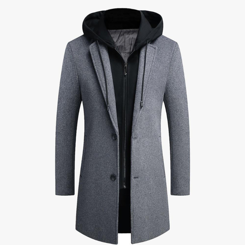 Manteau à Capuche Amovible pour Homme