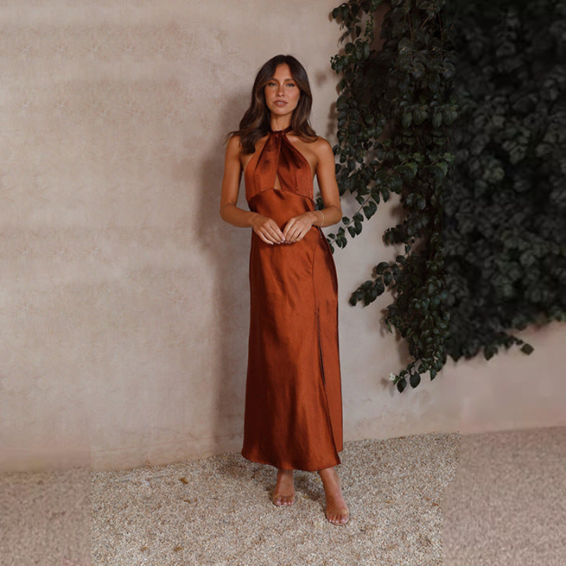 Liora | Robe de mariage sans manches en satin | Maxi