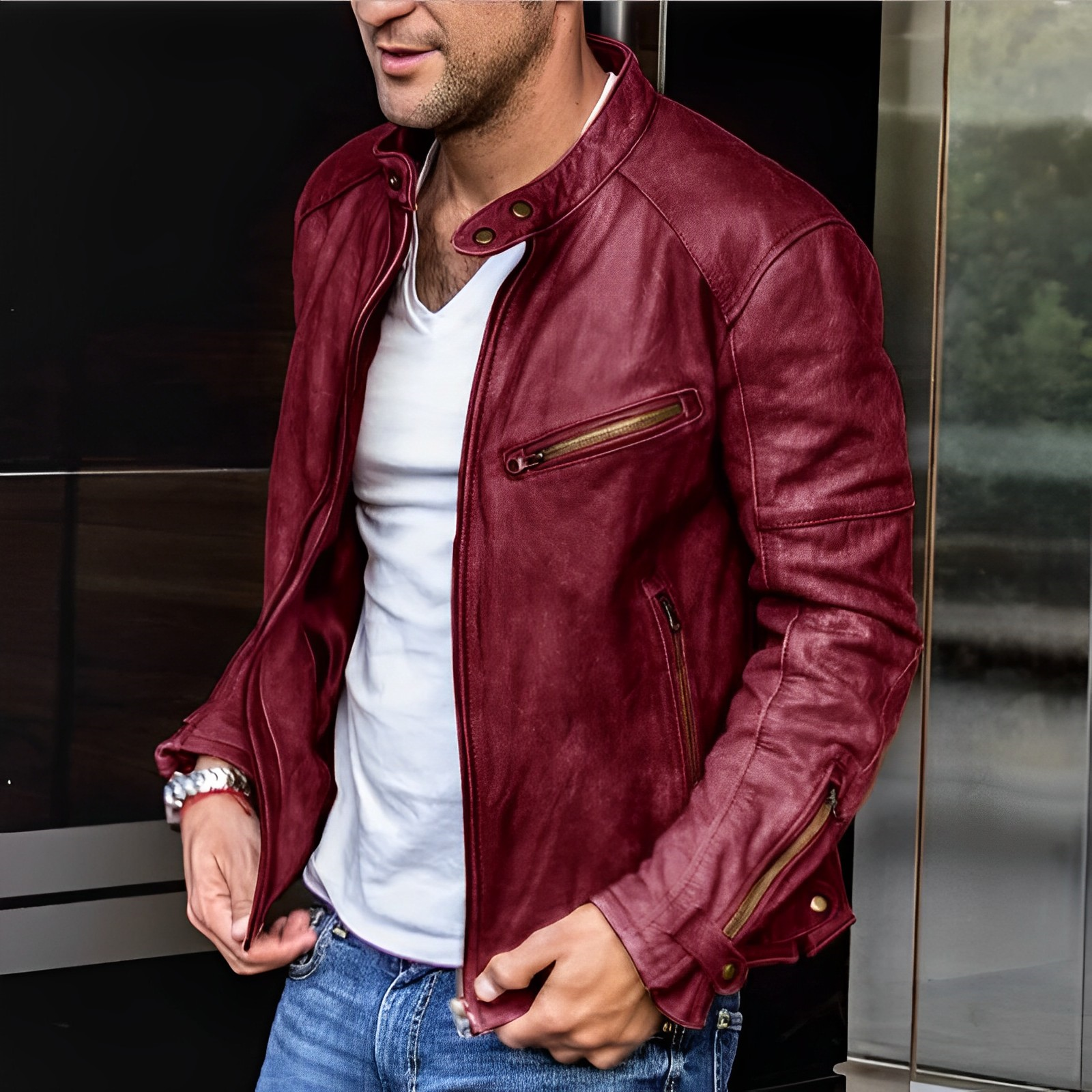 Veste Cuir Quatre Saisons pour Homme