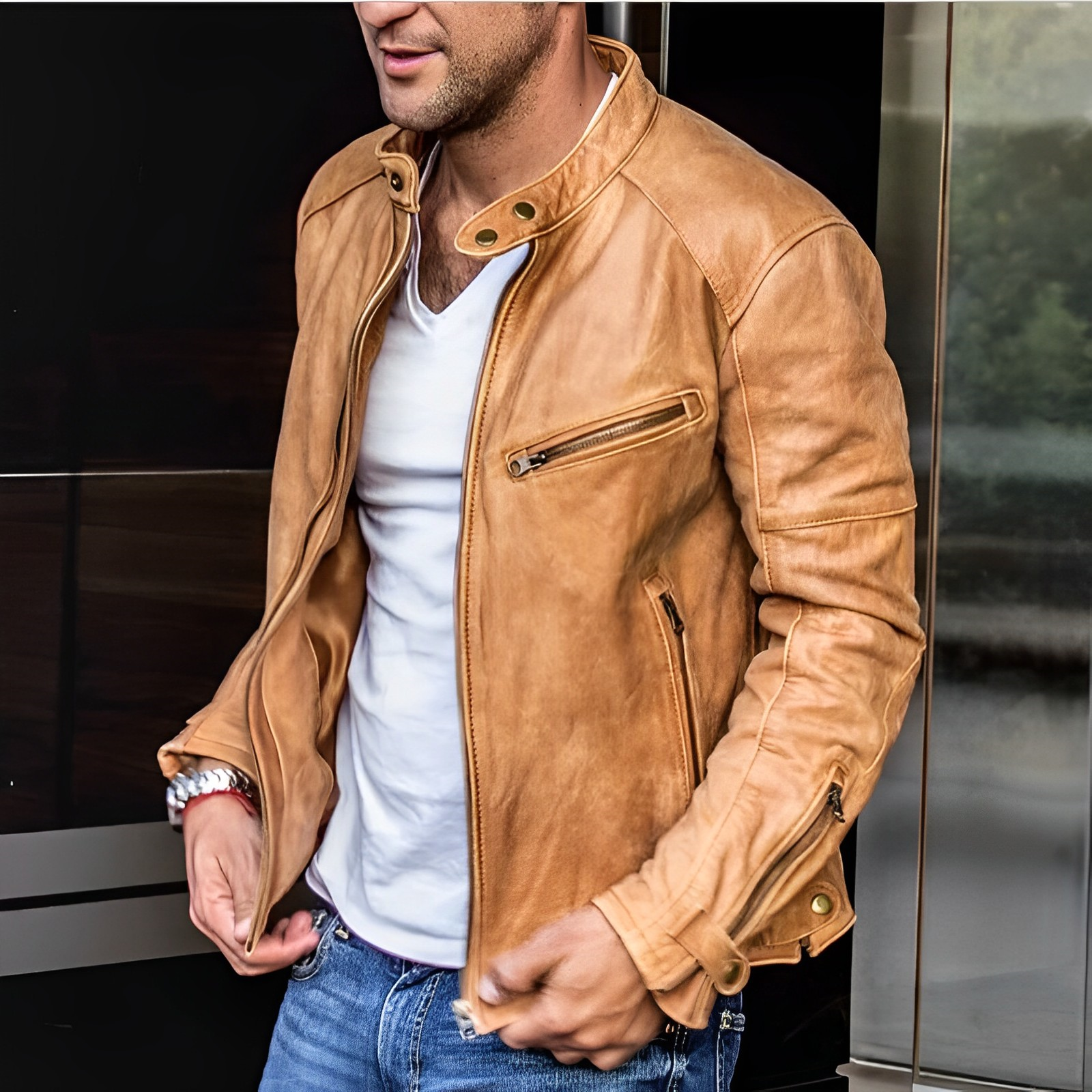 Veste Cuir Quatre Saisons pour Homme