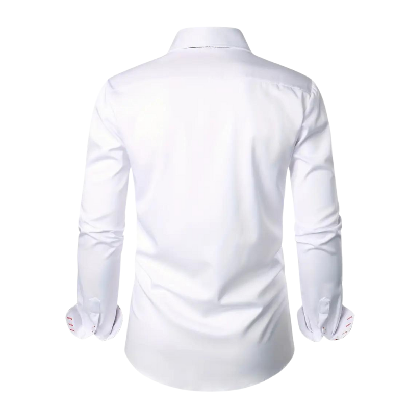 Yves | Chemise Habillée pour Hommes avec Détails à Imprimé Paisley – Mélange Coton-Polyester