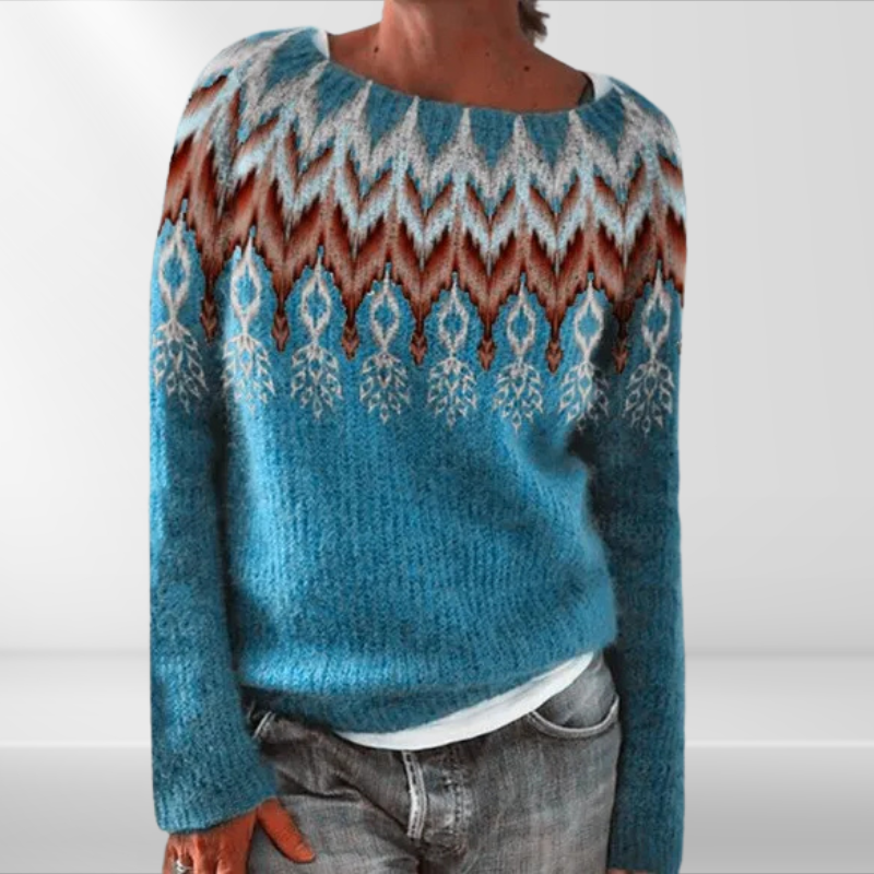 Dawn | Pull Tricoté Épais Femme avec Motif Imprimé