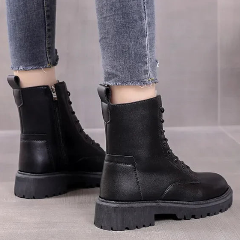 Delphine | Bottes Chunky pour Femmes | Noir Doublé