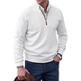 Emil | Pull á Col Montant pour Hommes| Demi Zip-Mens Sweater-Blanc-Barnier Boutique