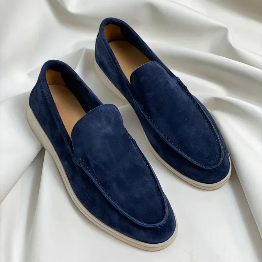 Fritz | Mocassins en Suede pour Homme-Mens Loafer & Mocassin-Bleu foncé-Barnier Boutique