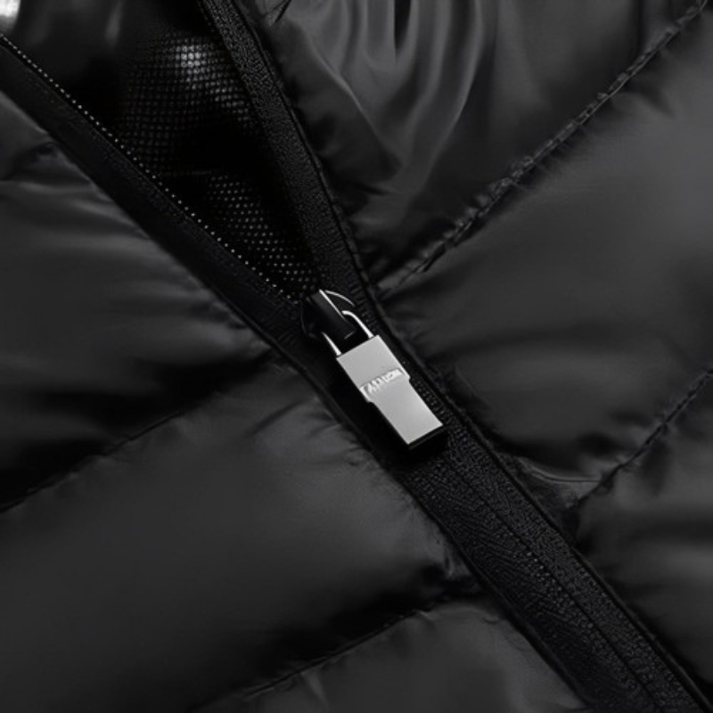 Veste Unie Matelassée à Capuche pour Homme