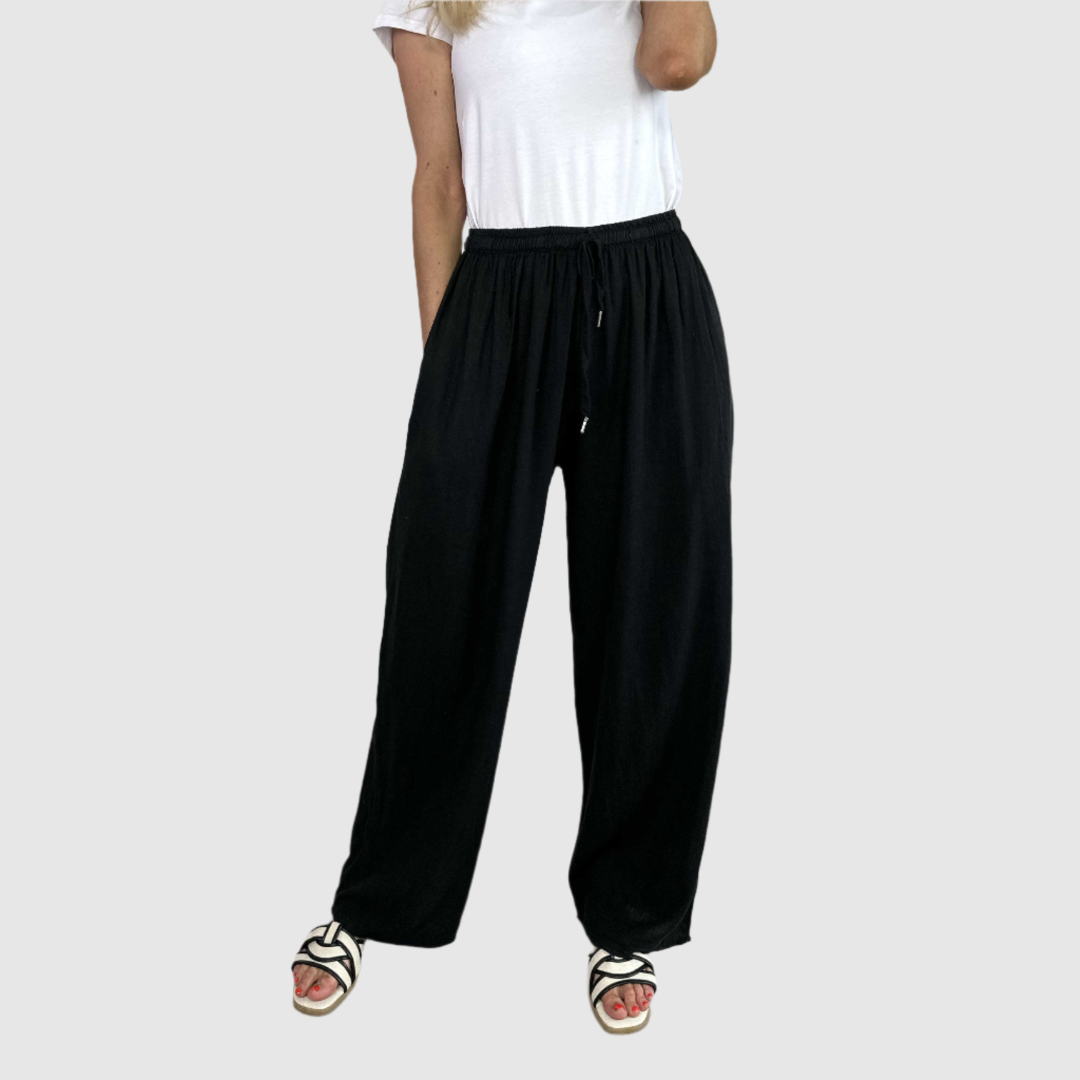 Claret | Pantalon léger à texture lisse avec cordon