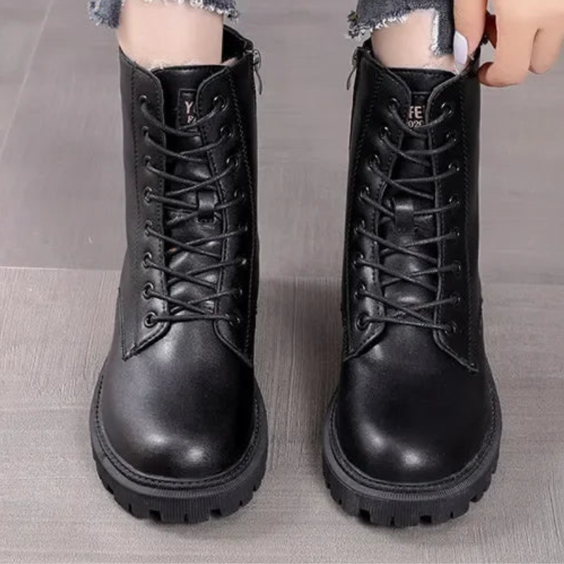 Delphine | Bottes Chunky pour Femmes | Noir Doublé