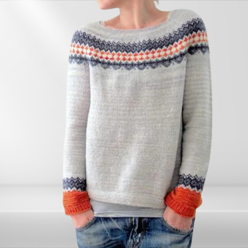 Dawn | Pull Tricoté Épais Femme avec Motif Imprimé