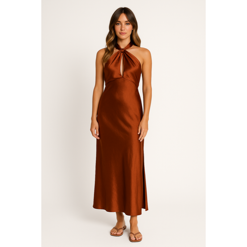 Liora | Robe de mariage sans manches en satin | Maxi