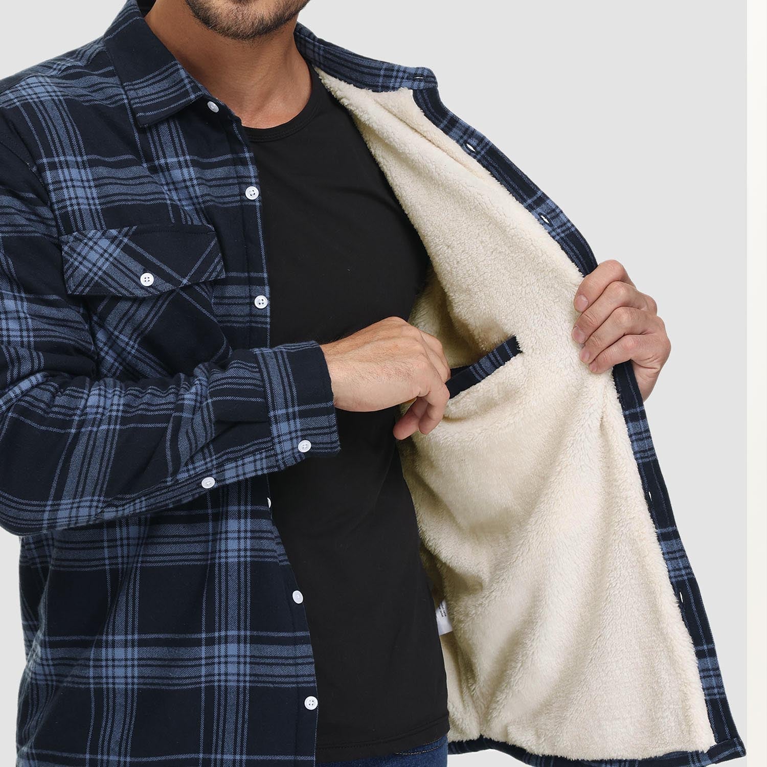 Knox | Veste de chemise en flanelle pour hommes avec doublure en polaire