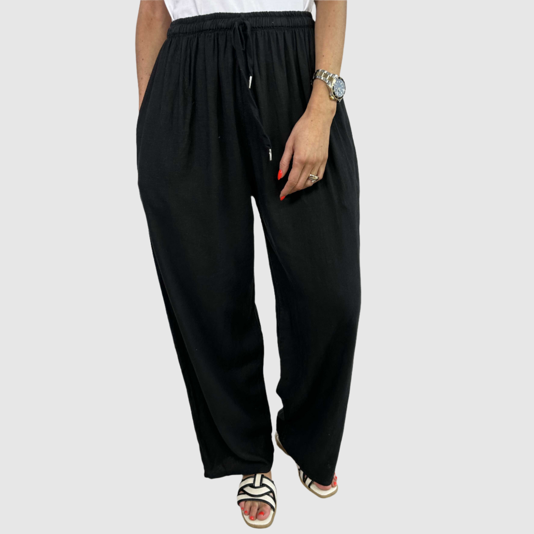 Claret | Pantalon léger à texture lisse avec cordon