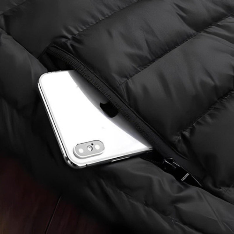 Veste Unie Matelassée à Capuche pour Homme