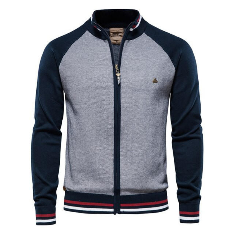Cardigan Deux-Tons à Bandes pour Homme