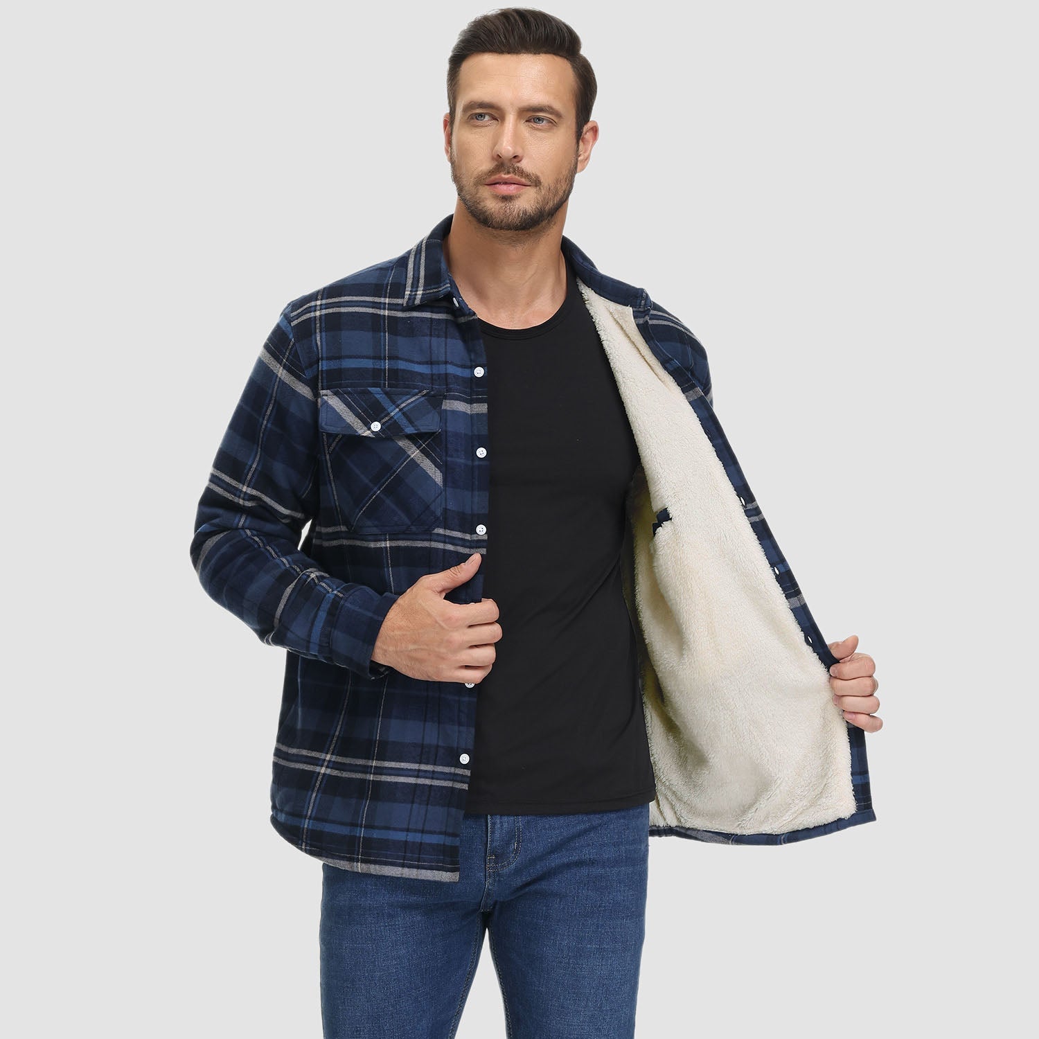 Knox | Veste de chemise en flanelle pour hommes avec doublure en polaire