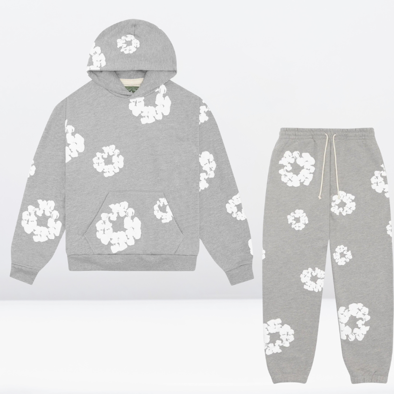 Tranen | No Denim Trainingspak met Bloemen - Broek + Hoodie