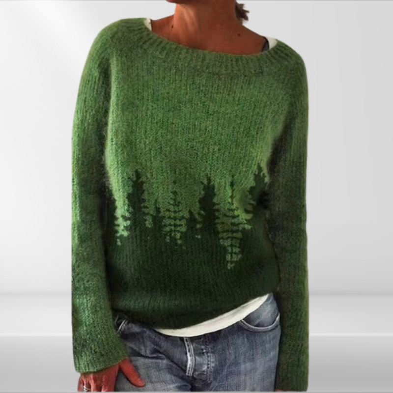Dawn | Pull Tricoté Épais Femme avec Motif Imprimé
