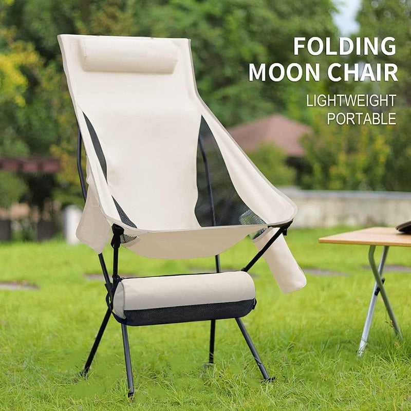 Chaise de camping Deluxe | Chaise de camping pliante ultralégère avec appui-tête et filet respirant