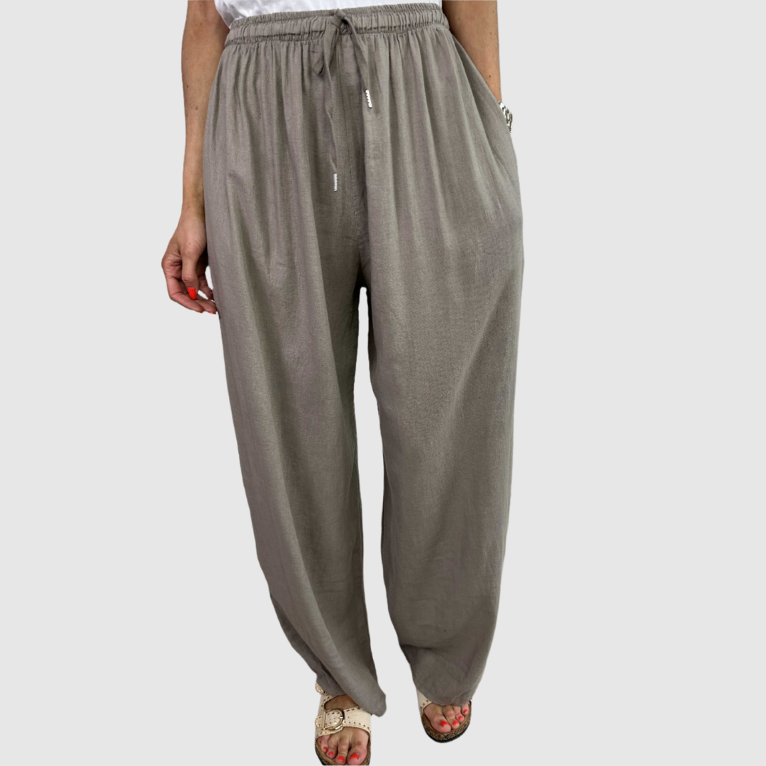Claret | Pantalon léger à texture lisse avec cordon