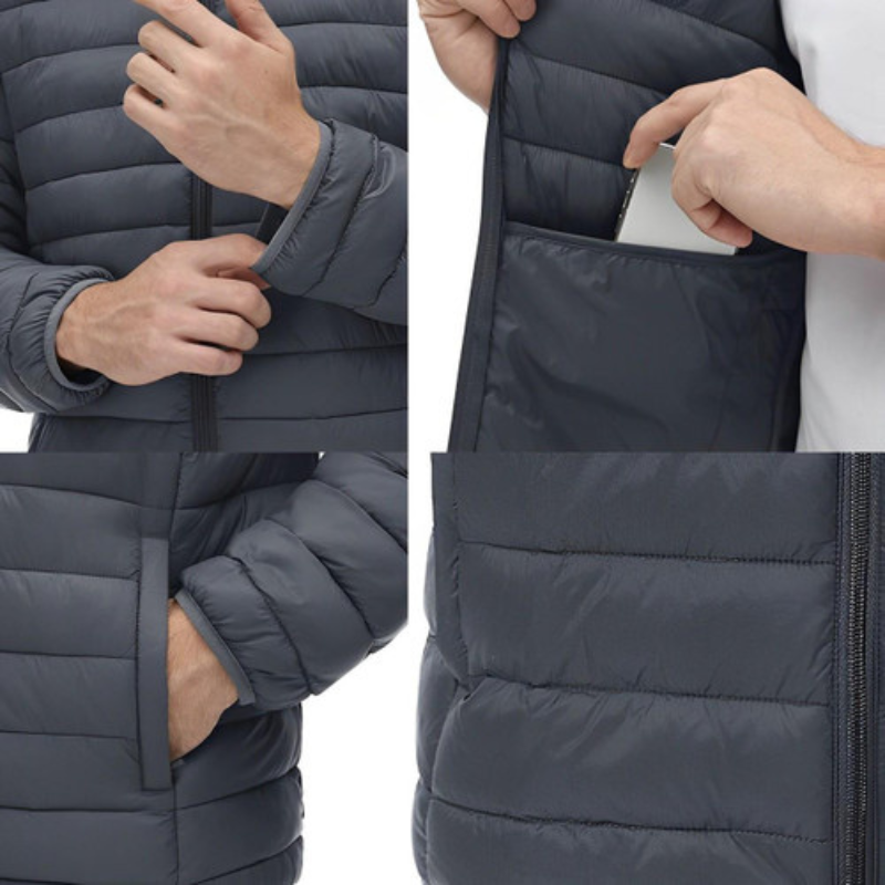 Veste Unie Matelassée à Capuche pour Homme