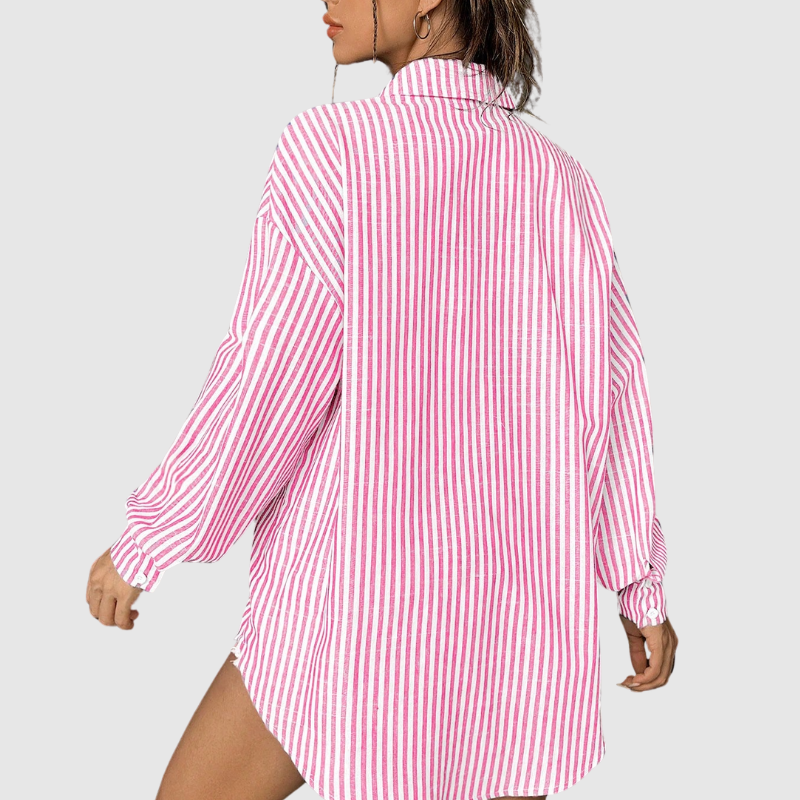 Kira | Chemise À Rayures Épaule Tombante pour Femme