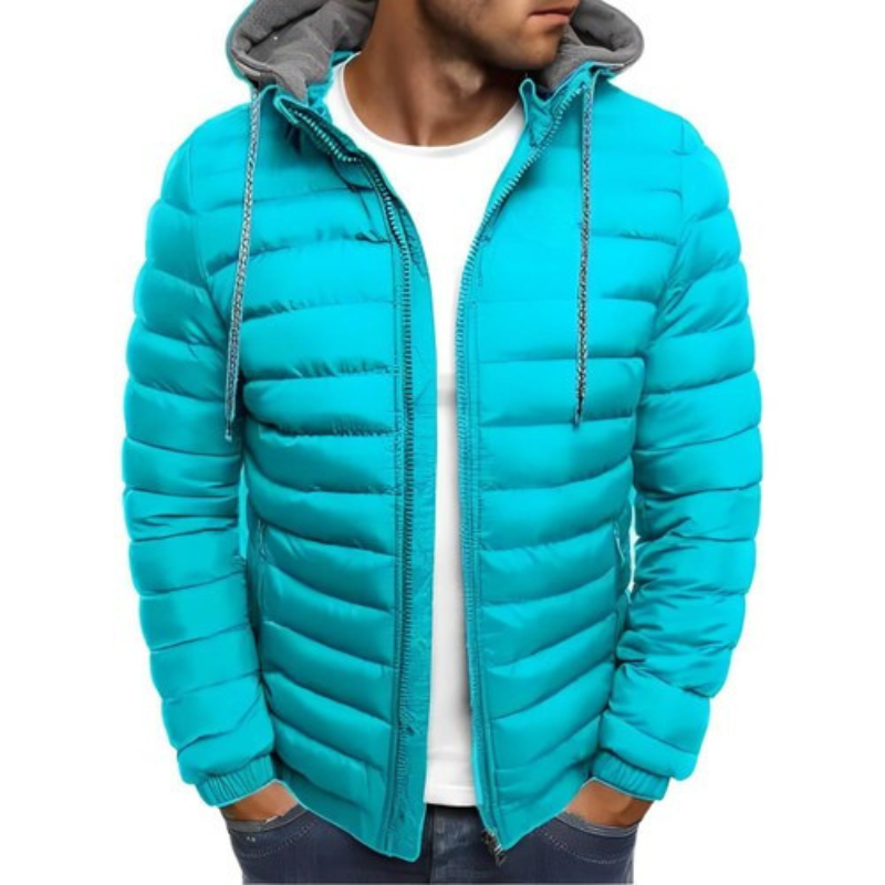 Veste Unie Matelassée à Capuche pour Homme
