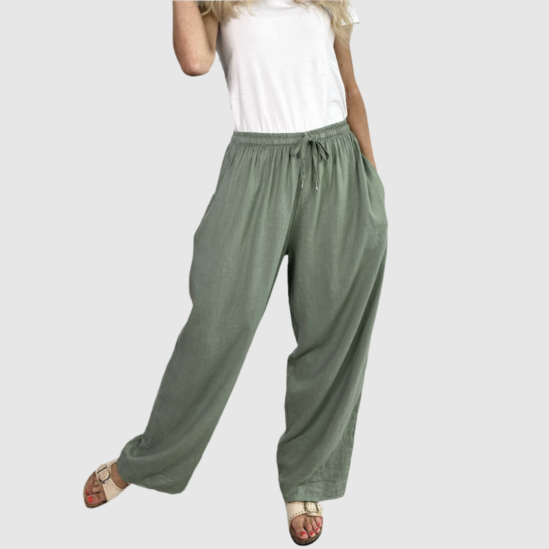 Claret | Pantalon léger à texture lisse avec cordon