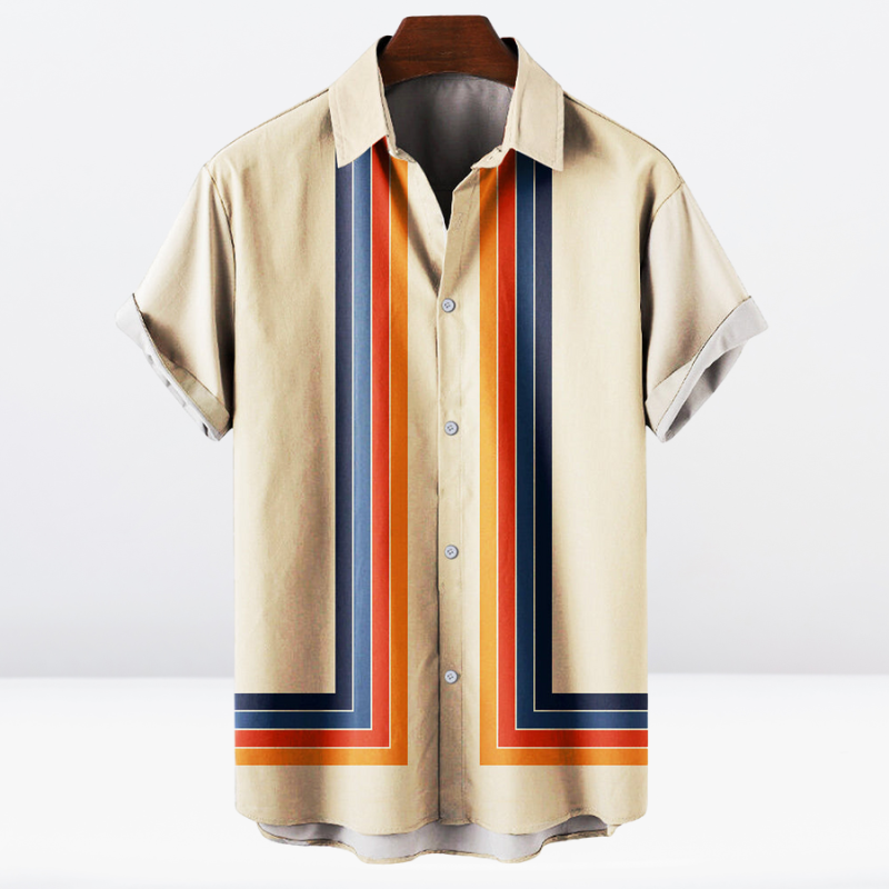 Primo | Chemise Rétro Hawaïenne Homme – Manches Courtes Boutonnées
