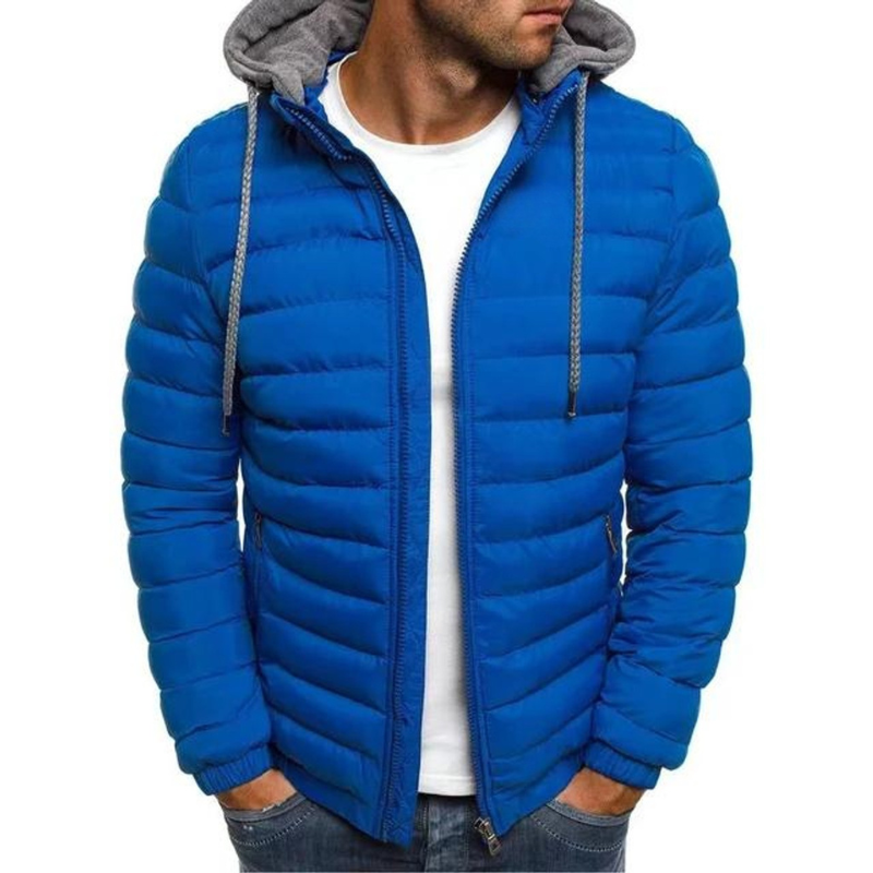 Veste Unie Matelassée à Capuche pour Homme