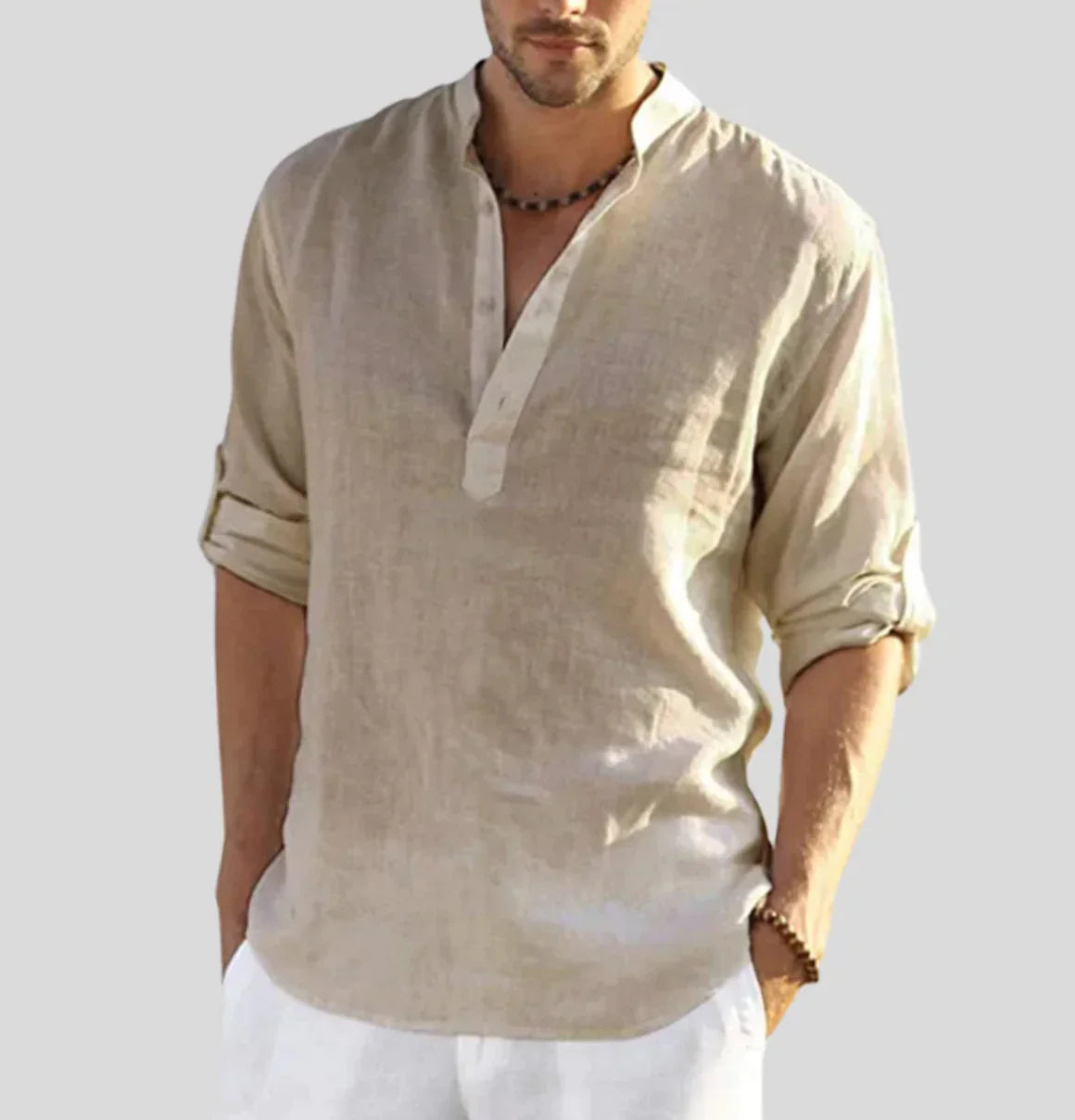 Max | Chemise en lin pour hommes avec col classique