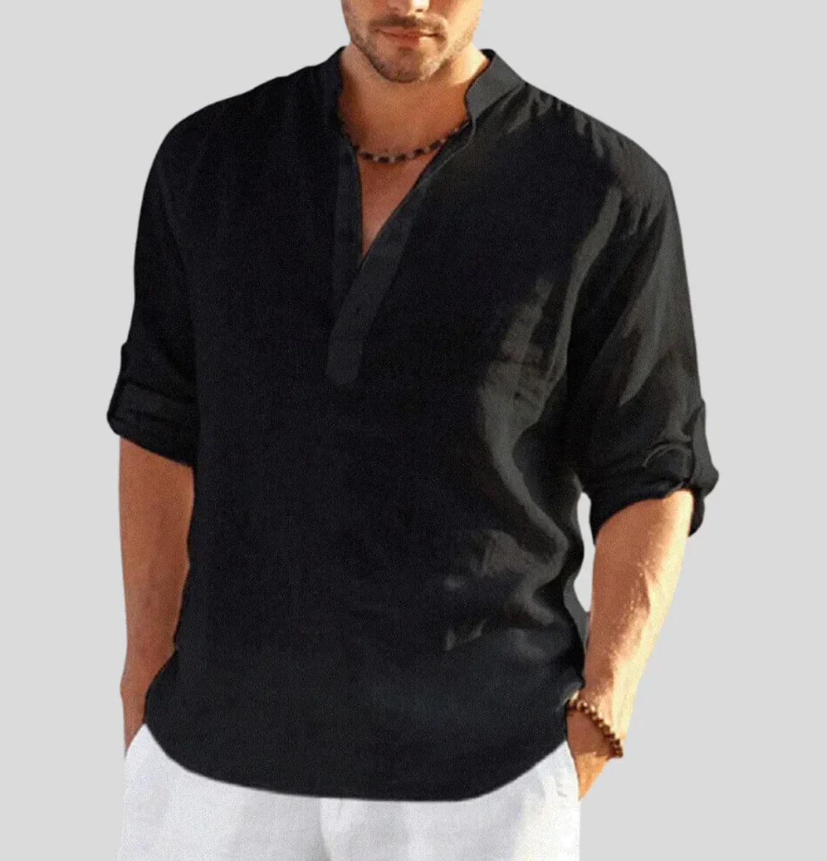 Max | Chemise en lin pour hommes avec col classique