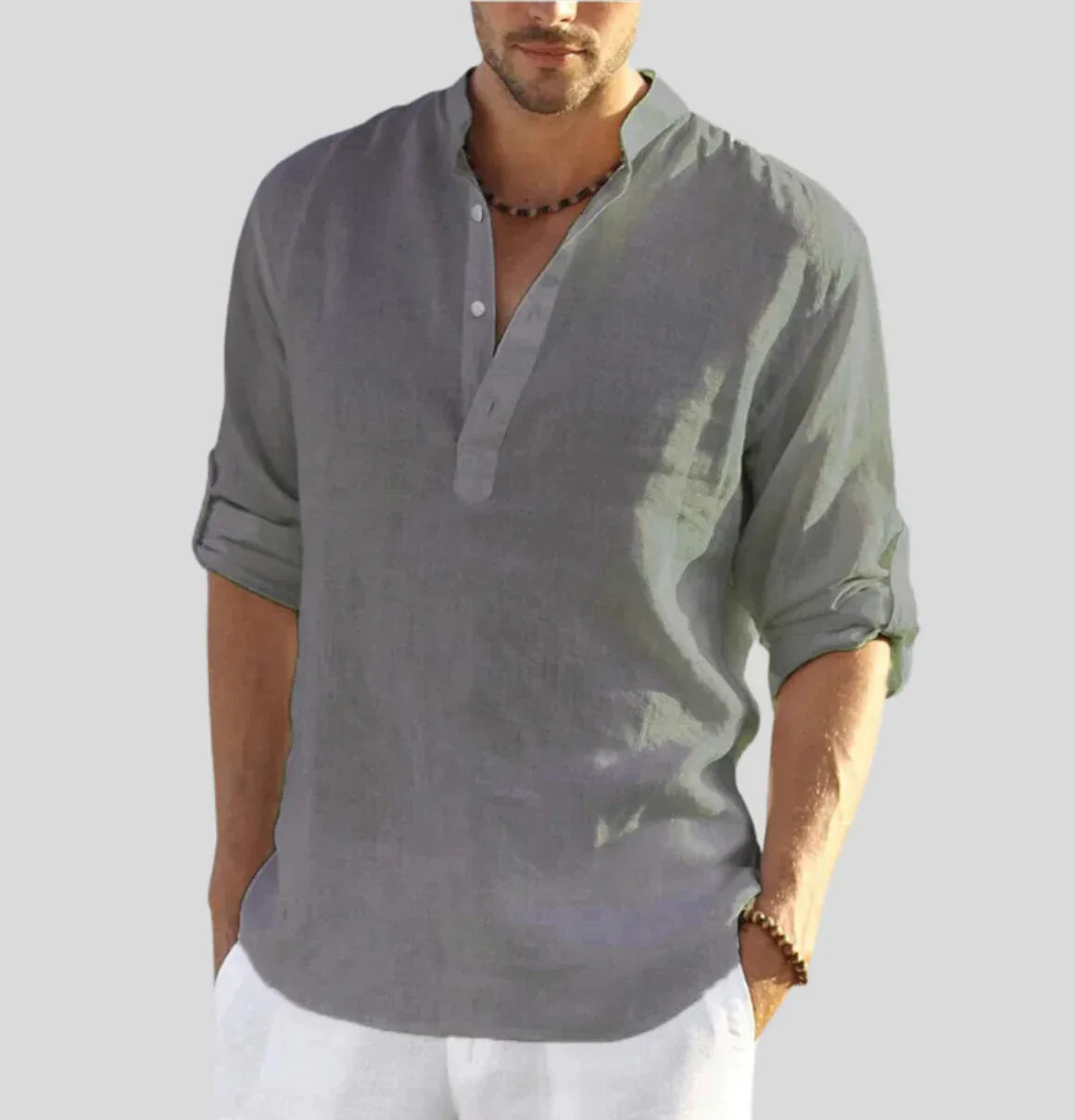 Max | Chemise en lin pour hommes avec col classique