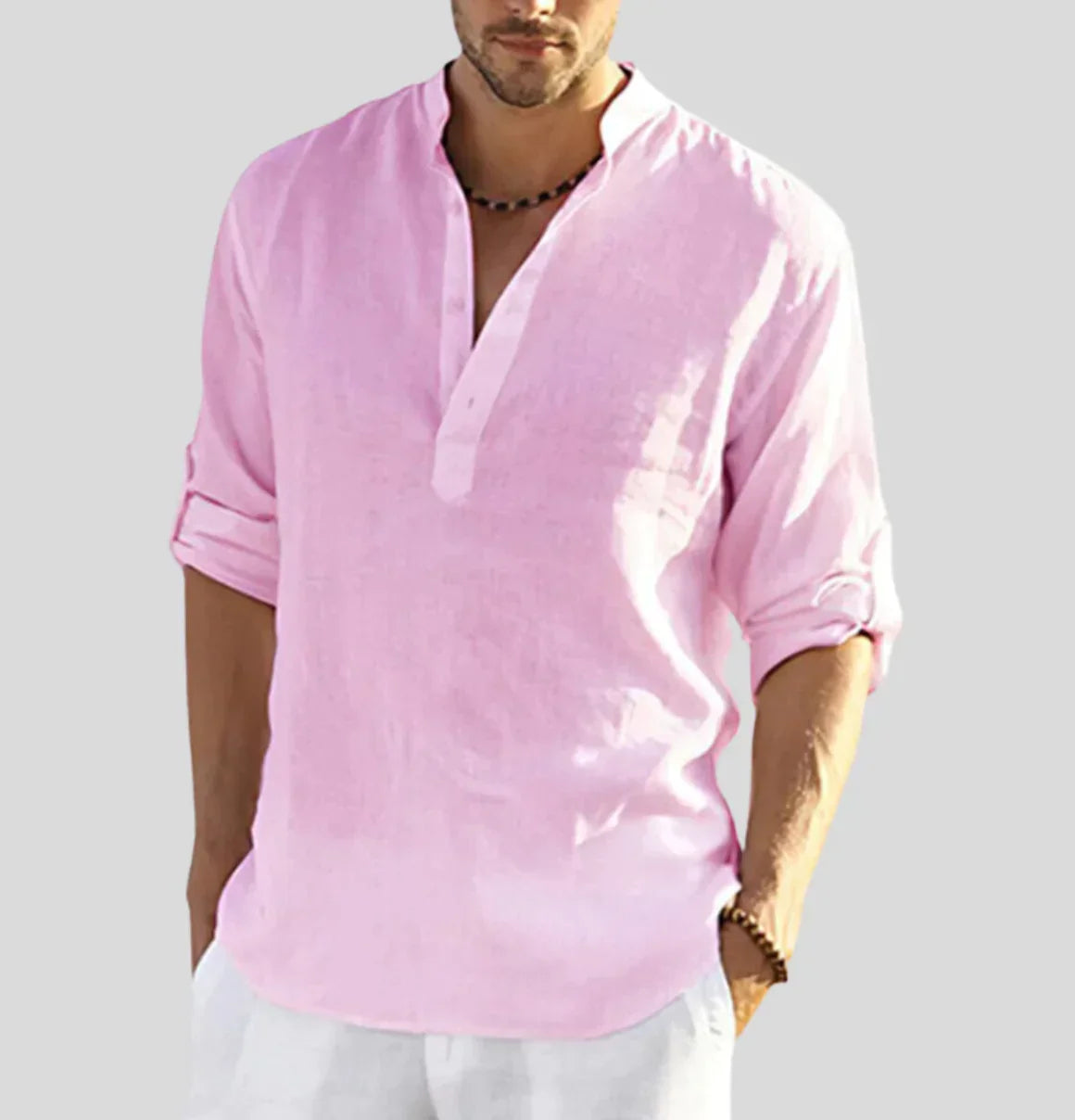 Max | Chemise en lin pour hommes avec col classique
