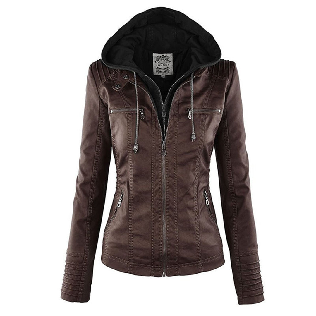 Veste Cuir pour Femme | Avec Capuche