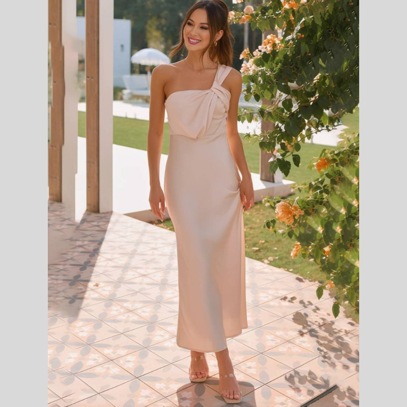 Drea | Robe Longue Femme Asymétrique à Une Épaule