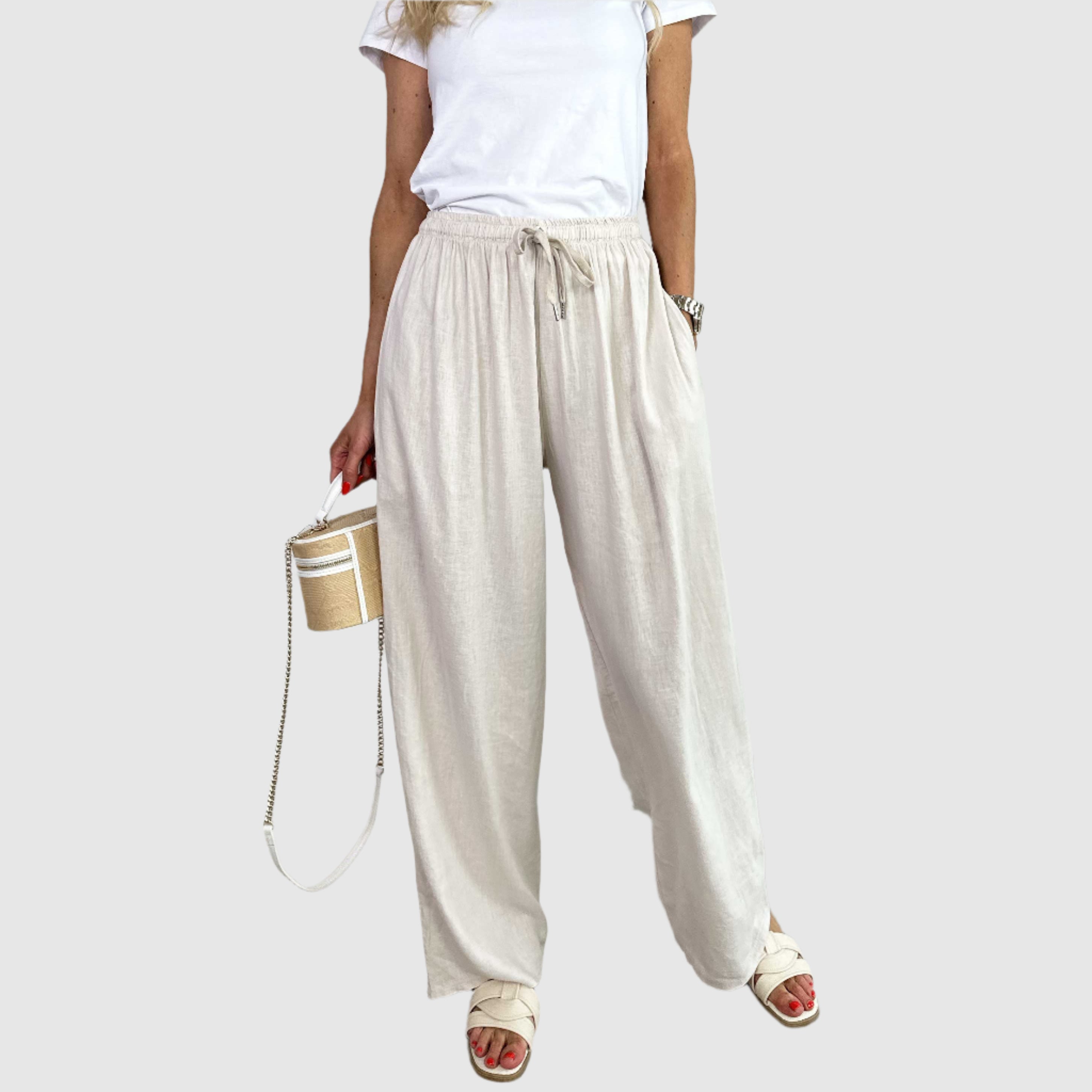 Claret | Pantalon léger à texture lisse avec cordon
