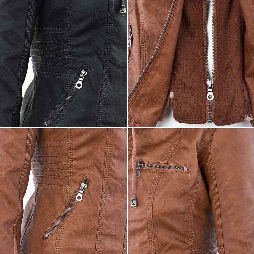 Veste Cuir pour Femme | Avec Capuche