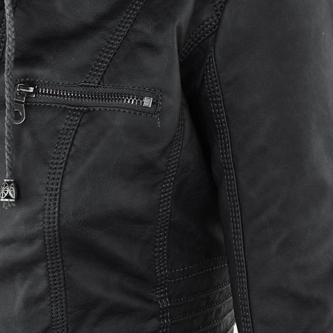 Veste Cuir pour Femme | Avec Capuche