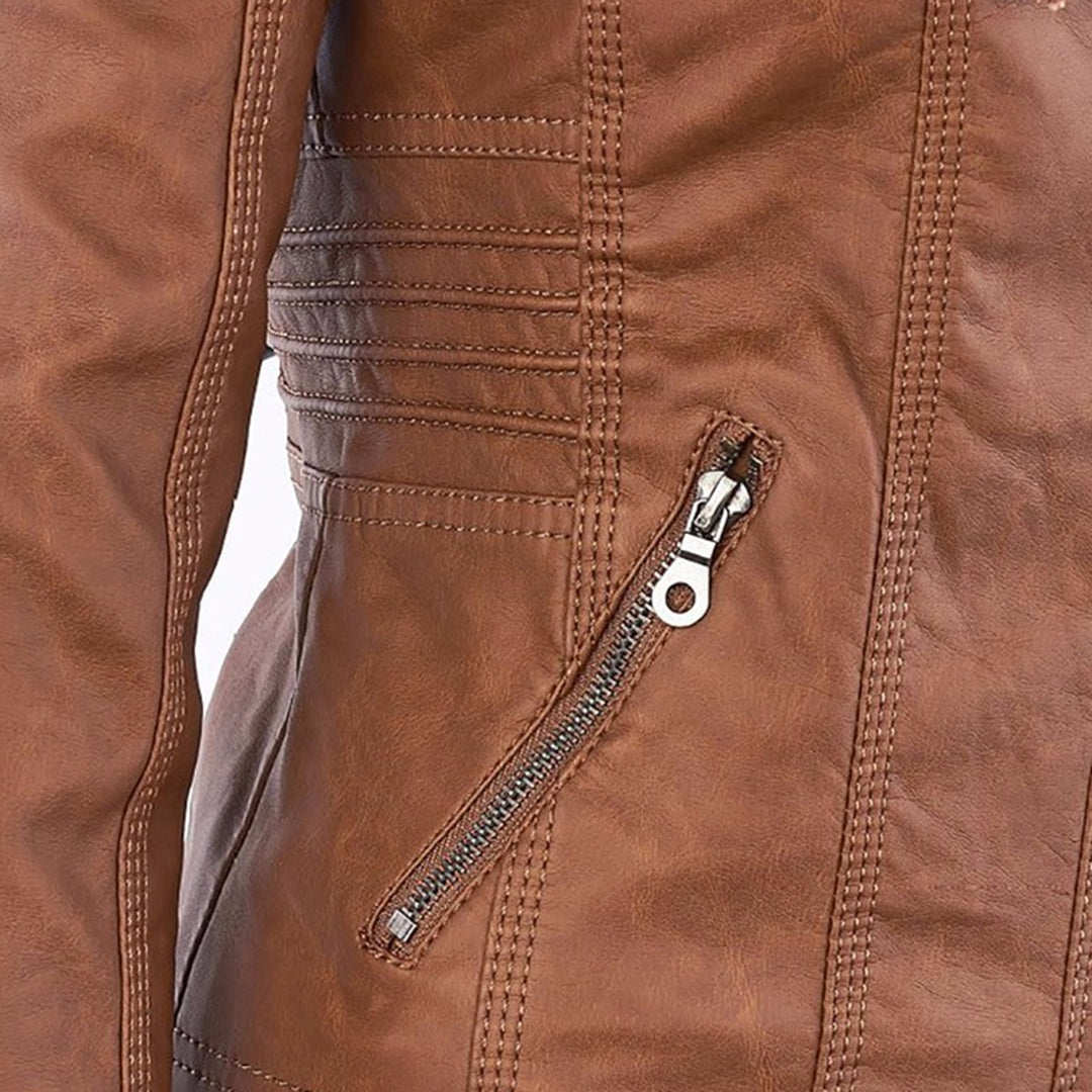 Veste Cuir pour Femme | Avec Capuche