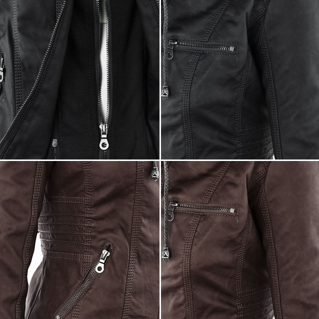 Veste Cuir pour Femme | Avec Capuche