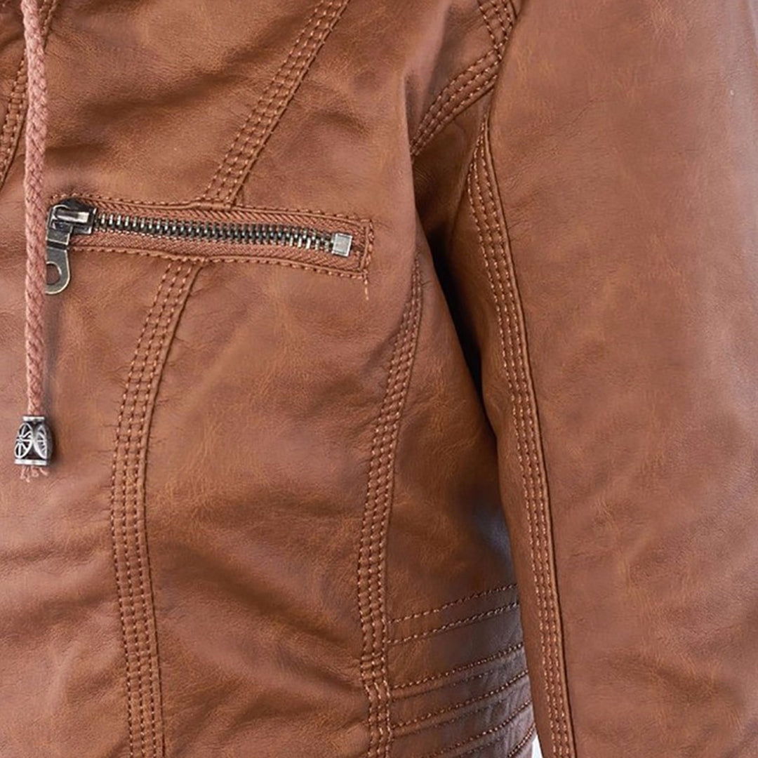 Veste Cuir pour Femme | Avec Capuche