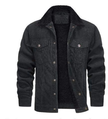 Duke | Veste à texture lisse doublée d'un tissu doux pour hommes-Mens Jacket-Gris-Barnier Boutique