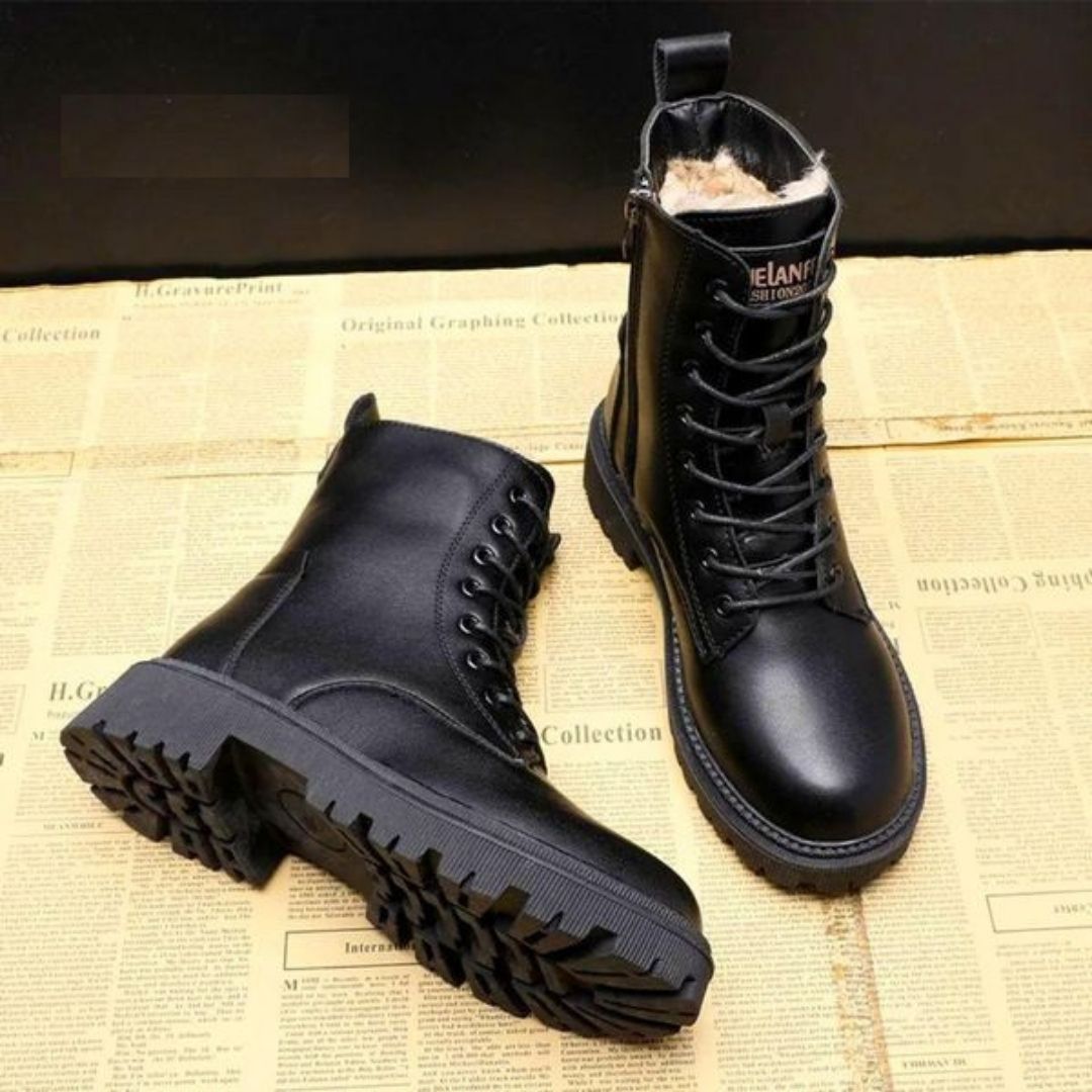 Delphine | Bottes Chunky pour Femmes | Noir Doublé